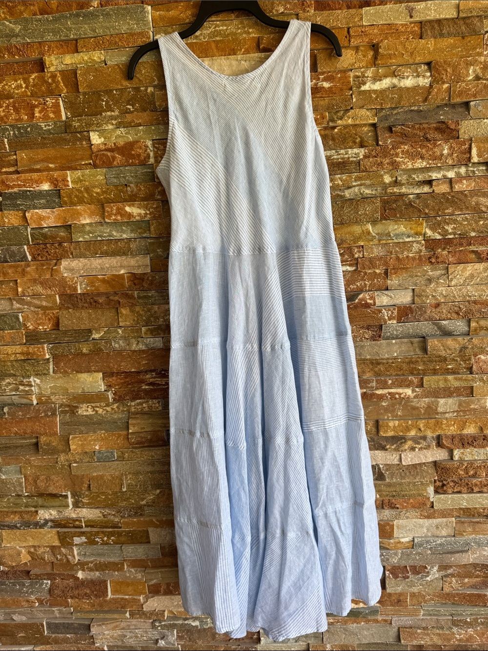 CP Shades Gorsuch Linen Maxi Dress Light Blue White No Size Tag Measure Listed - Picture 2 of 16